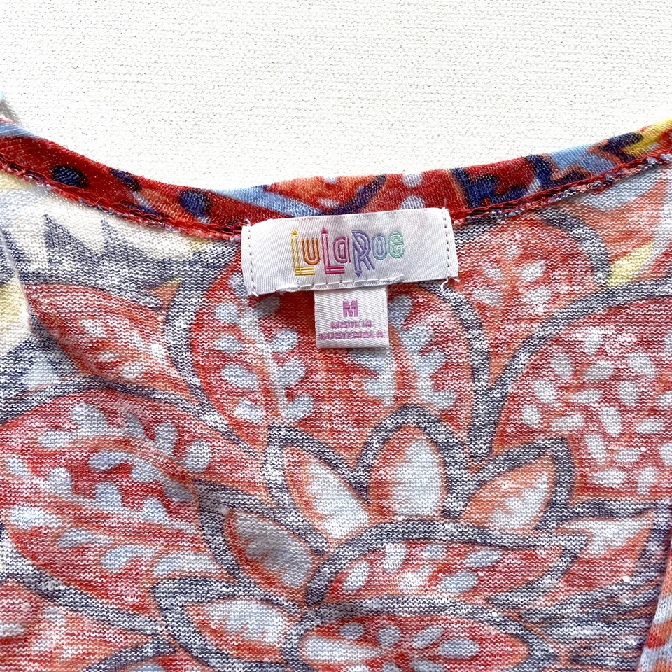 Lularoe Womens Cardigan Medium Sarah Linen Cover-Up Shawl Aztec Flower Boho - Image 4 of 4