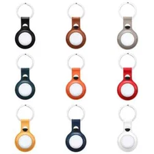 2 PCS AirTag Leather Holder Case Cover AirTags Tracker Keychain Sleeve Shell