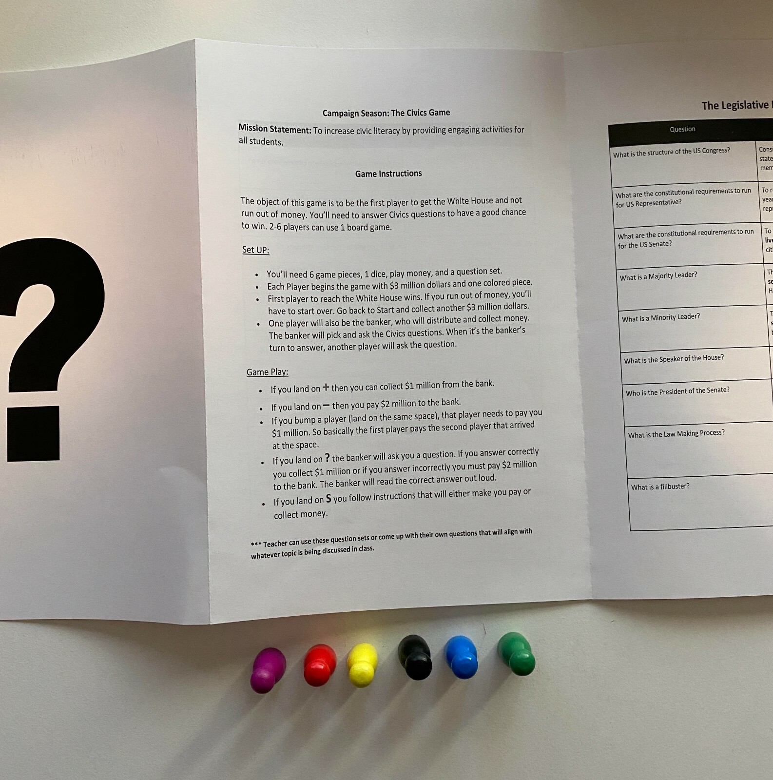 Campaign Season The Civics Game, Politics, Classroom, US Government