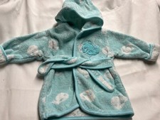 Lot059-KOALA BABY Blue Whale Bath Robe - Size0-9m