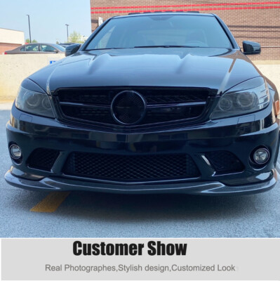For Mercedes W204 C63 2008-2011 Carbon Fiber Front Bumper Lip Chin