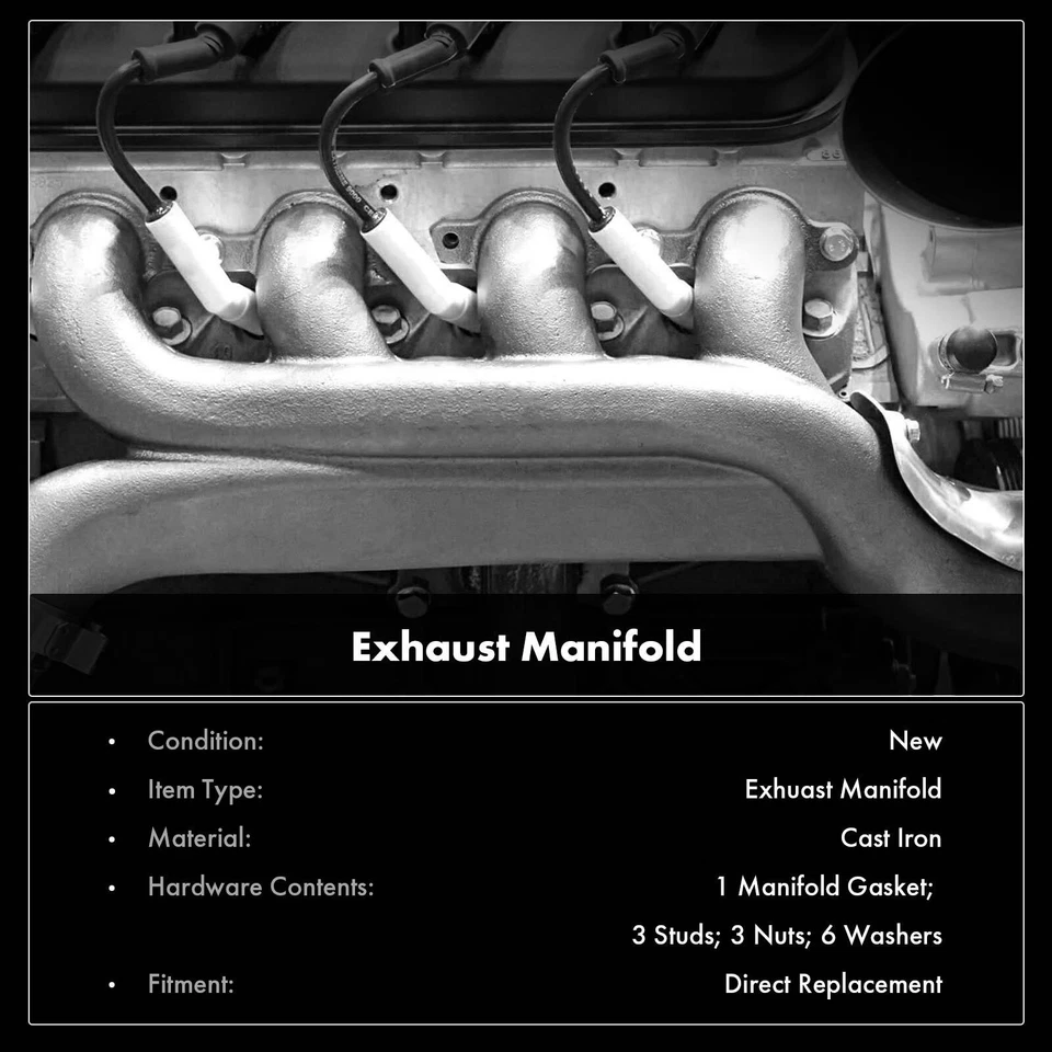 Colector de escape lateral del pasajero con junta para camioneta GMC C15 / C1500 K25 K3500 Foto 2 de 4