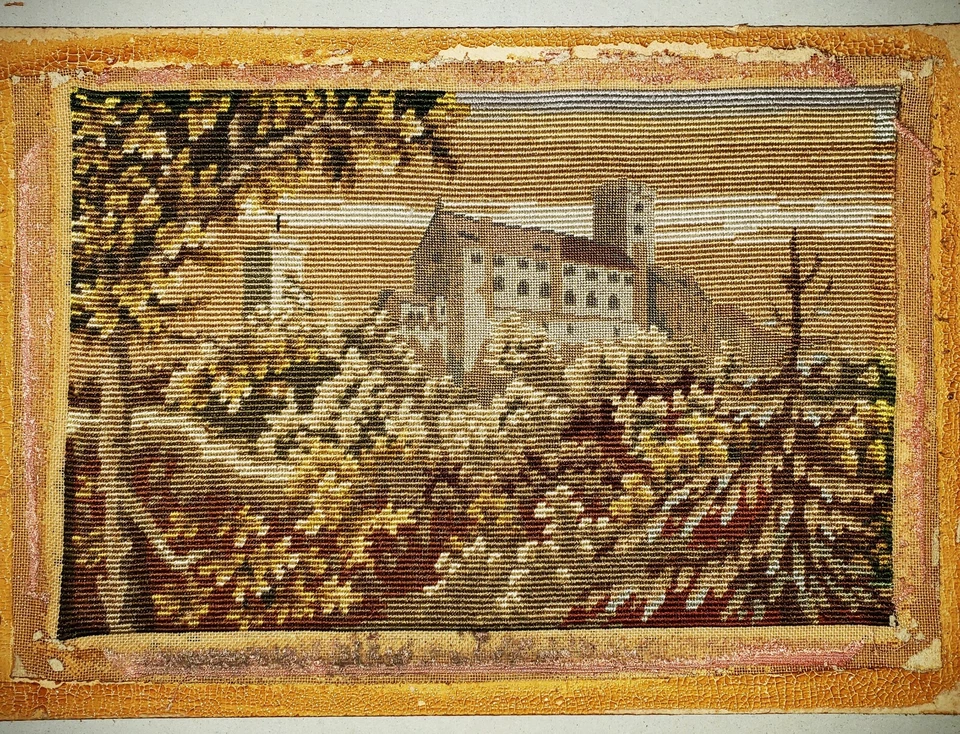 RAREAntique 19th Century Austrian Needlepoint Semmering Hotel Viennese Secession - Image 3 of 4