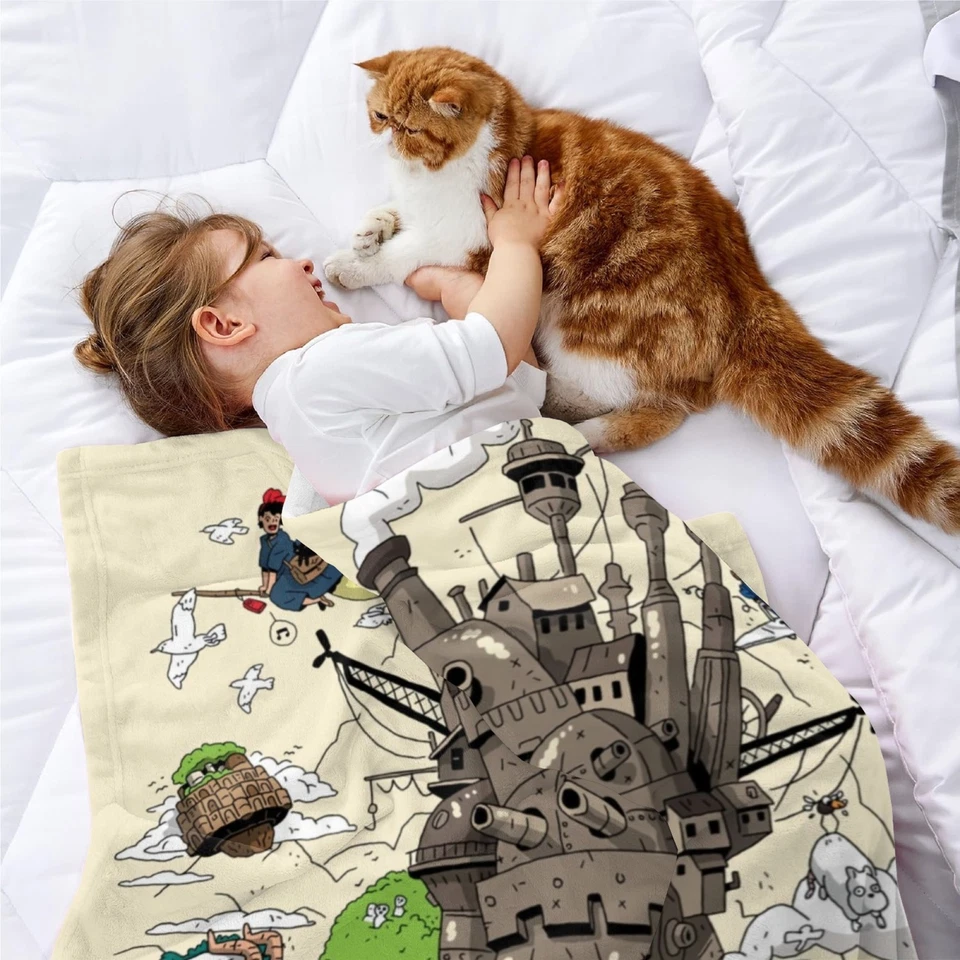 Super Soft Flannel Miyazaki Hayao My Neighbor Totoro Throw Blanket for Gifts - Image 2 of 4