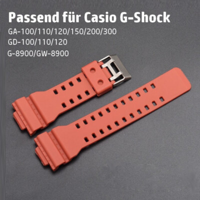   Armband kompatibel für Casio GD-100/110/120, GLS-8900, GA-100, G-Shock, Rot