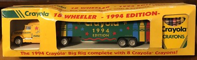 Vintage 1994 Crayola Crayon 18 Wheeler Big Rig Tractor Trailer Semi Diecast Cab