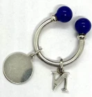 Vintage Links Of London Enamel Sterling Silver Round Tag N Charm Key Ring 18.48g