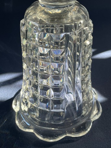 Antique Boston & Sandwich Glass Co. clear FLINT glass celery vase WAFFLE c.1850+ - Picture 8 of 14