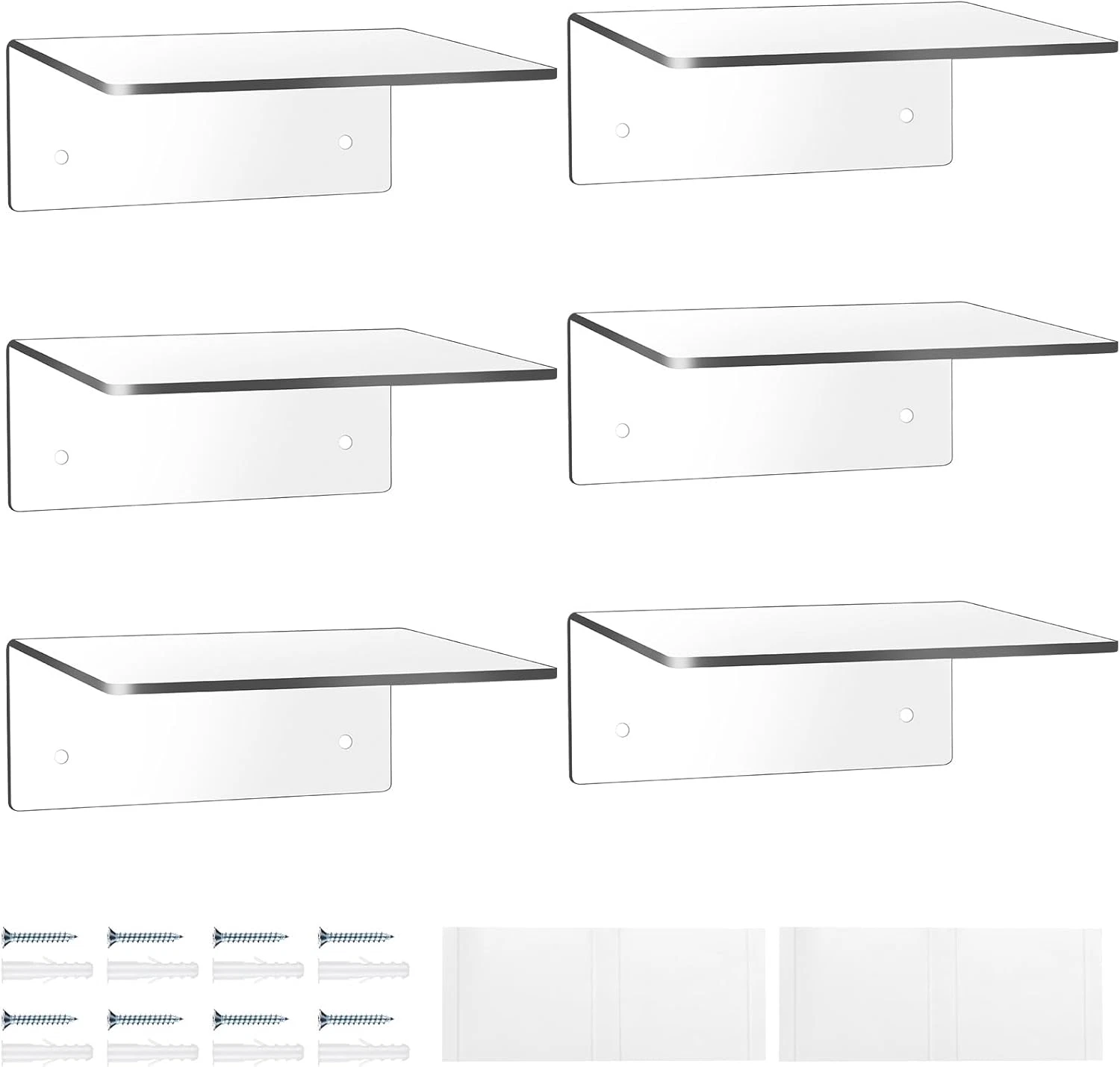 Wenqik Acrylic Floating Shelves for Wall 6 X 6 Inch Display Wall Shelf Clear