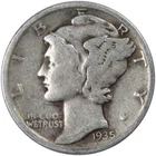 1935 Mercury Dime Circulated Silver 10c Coin Collectible