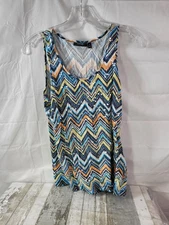 Apt 9 Essentials Hi-Lo Tank Top Women's Medium Chevron pattern