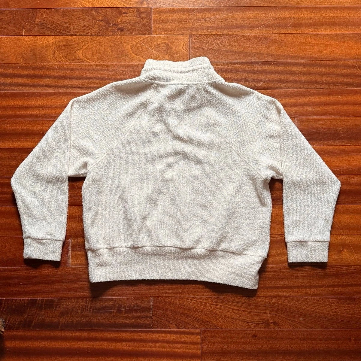 OFF WHITE Felpa Varley Maceo finto collo testurizzato pullover avorio donna piccola spiaggia accogliente