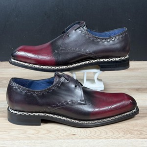 Mezlan Platinum Vladimir Shoes Men 10.5 Red Black Leather Derby Chisel Toe Spain Mezlan Platinum Shoes  main image 2