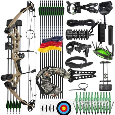WOLFMAN Bogenschießen Compound Bogen Set 30-55lbs Einstellbare 310fps Jagd Sportbogen RH
