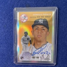 Topps 2023 Chrome Platinum Oswald Peraza Yankees Auto RC Refractor /199