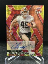 2025 Mosaic CARSON SCHWESINGER Choice Fusion Red Yellow RC Auto #371 Rookie DROY