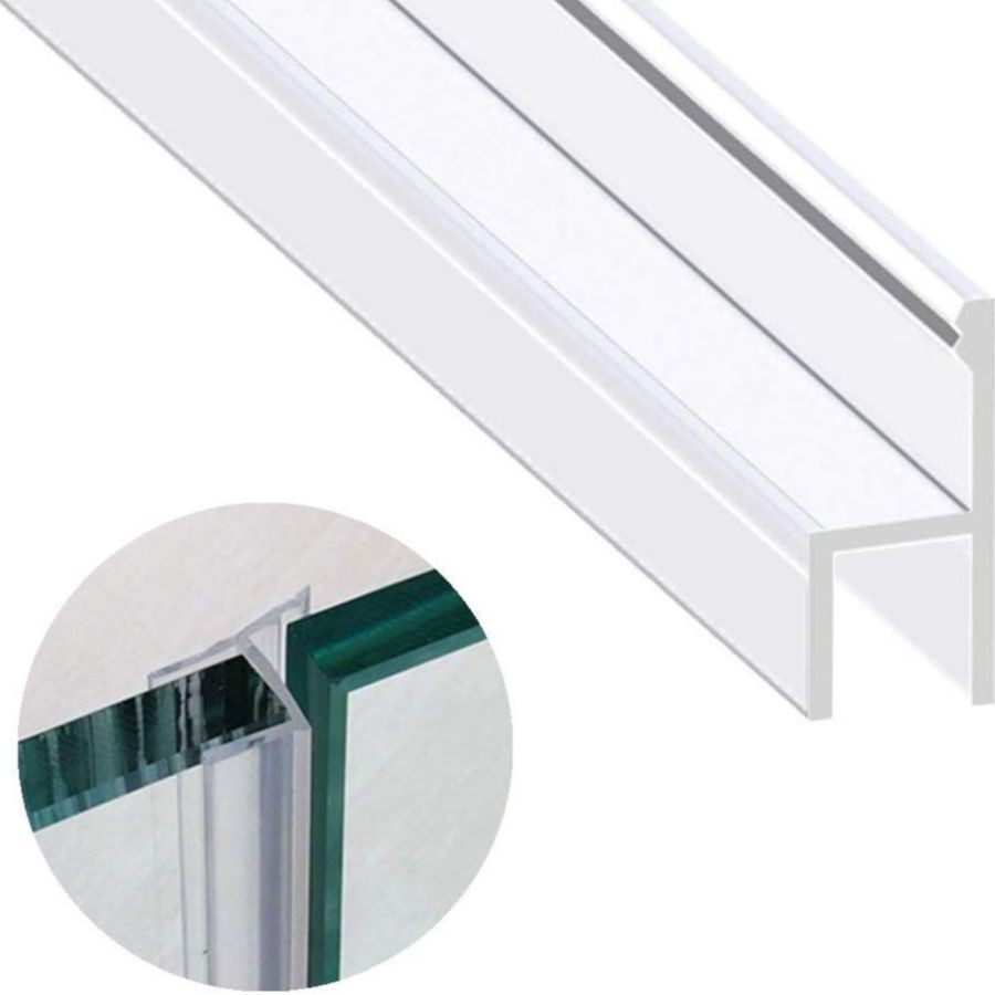 Shower Glass Door Seal Strip, 120 Inch Silicone Soft Shower Door Sweep to Stop L