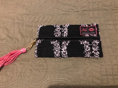 NWOT Makeup Junkie Bag black and white with Black Lining