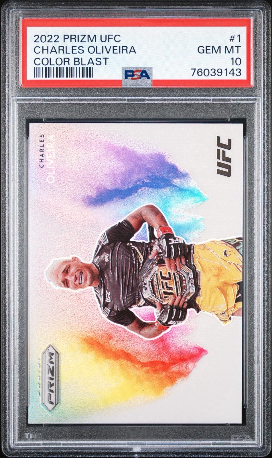 2022 Panini Prizm UFC - COLOR BLAST CASE HIT #1 CHARLES OLIVEIRA PSA 10 BMF SSP