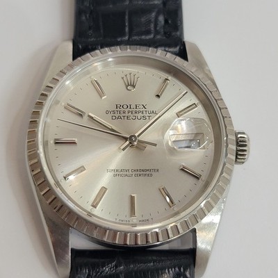 Rolex Oyster Perpetual Datejust Ref 16220 Mens 1980s 36mm Automatic RA761B