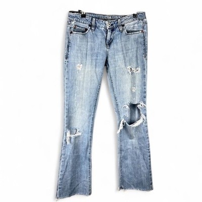 American Eagle True Boot Distressed Low Rise Jeans 4 Long