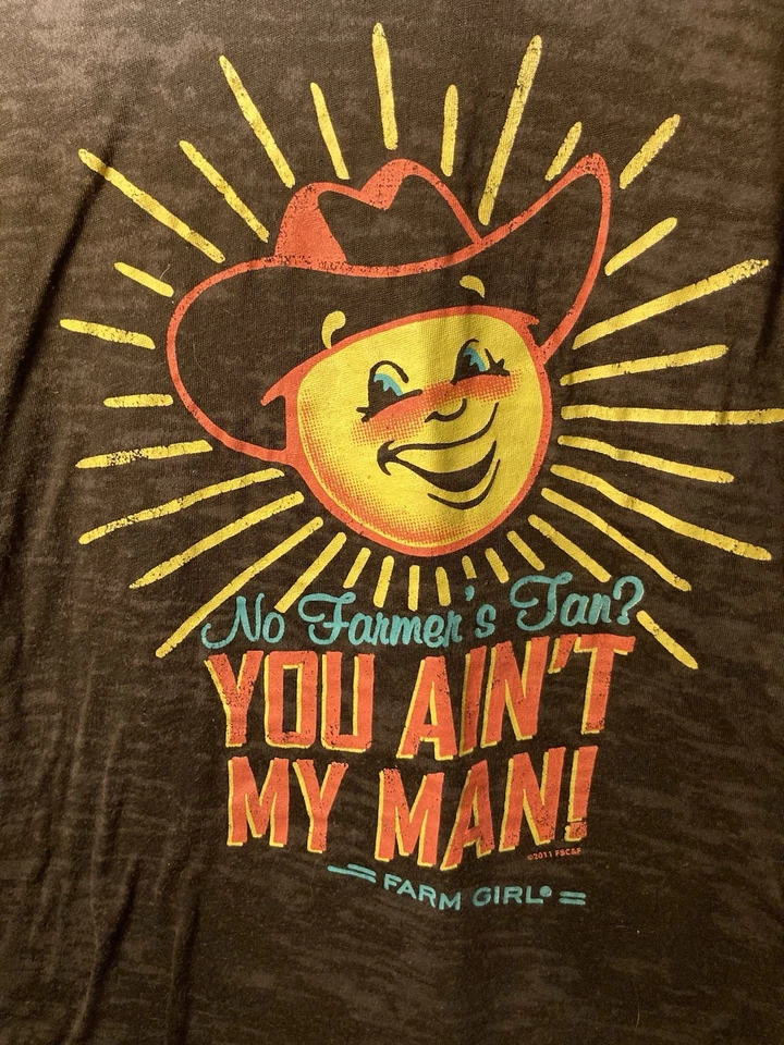 Camiseta Farm Girl para mujer XL/marrón/forma ajustada/cuello en V/buen estado/ligera Foto 3 de 4