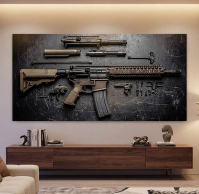 Demontierte Daniel Defense M4A1 Kunstwerk, 3D Kunst Waffe Wandbehang, moderne 3D