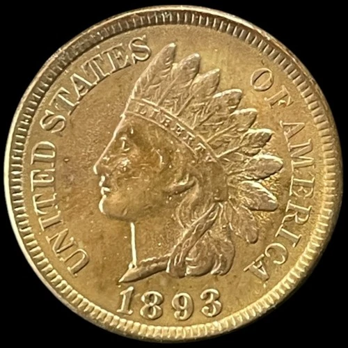 1893 Indian Head Cent UNC BU Details! Penny Antique US 1c
