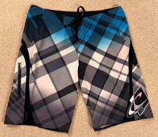 O  Neill Board Shorts Mens Sz 34 Lopez Freak Swim Trunks Blue Black White 84976-0