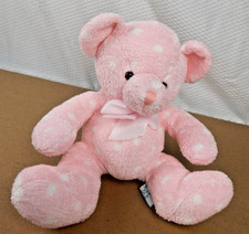 VINTAGE RUSS BERRIE BABY DOTS PINK POLKA DOT TEDDY BEAR PLUSH Rattle 9"