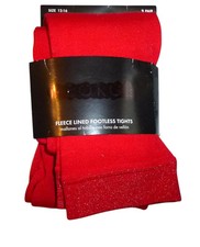 George girls 12-16 red fleece lined footless tights