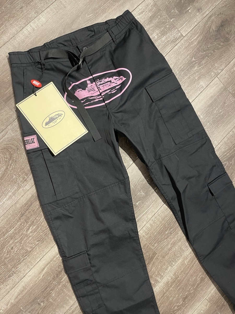 パンツ Corteiz Cargo Pants Black / Pink Corteiz Guerillaz Black Pink Cargo Pants BNWT XL Trousers