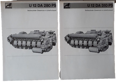 Bussing U 12 DA Diesel Motor Brochures c.1969 - 280 PS  310 PS