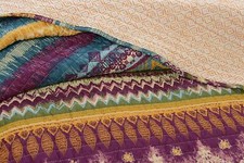 NEW COZY BLUE TEAL AQUA GREEN ORANGE TEXAS COUNTRY RUSTIC WESTERN QUILT SET