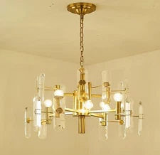 LED Chandelier Lighting Fixtures Crystal Ceiling Light Living Room Pendant Lamp