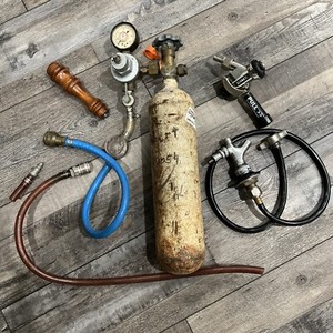 Vintage Keg Kegerator Conversion Kit CO2 Tank Cylinder Banner Misc Pieces OLD