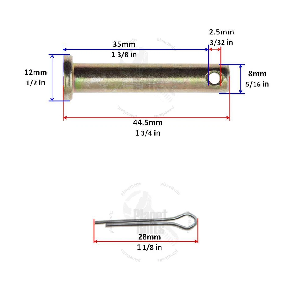Juego de 2 pasadores de montaje de clavija de pie Cotter 8 mm para Honda Suzuki Yamaha Kawasaki Foto 2 de 2