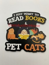 Cute Read Books Cats Librarian Sticker  Water Bottle Laptop Tumbler Vinyl Decal