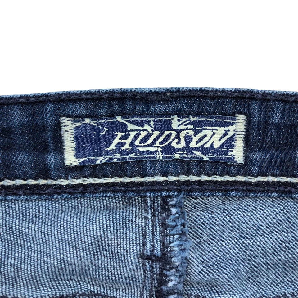 Jeans Hudson Talla 27 Azul Tiro Bajo Bolsillo Solapas Hechos en EE. UU. 30x33 Foto 4 de 4