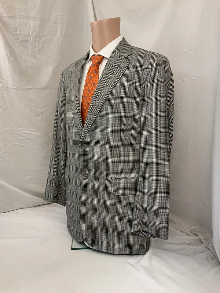 Blazer Tom James a medida 38R gris Glen a cuadros rosa 2B 1V nuevo sin etiquetas YGI RE2760 Foto 4 de 4