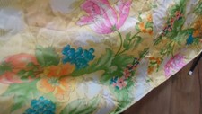 Vtg Vanity Fair 70s SO SILKY Yellow Pink Orange Long Floral Nylon Pte Nightgown