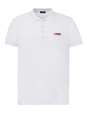 Diesel - Herren Kurzarm Logo Polo Shirt T-Shirt Weiß - T-WEET-DIV