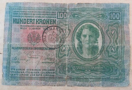 Romania 100 kronen (1919) Pick R9 VG