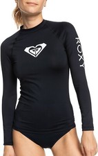ROXY Women's Whole Hearted Black Rashguard Size Small 1155