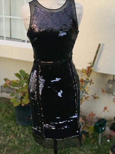 Julia Jordan BLACK SEQUIN stretch dress 
