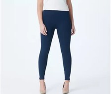 Spanx Ankle Length Ponte Hem Slit Leggings Regular-Nightfall- XL A369380