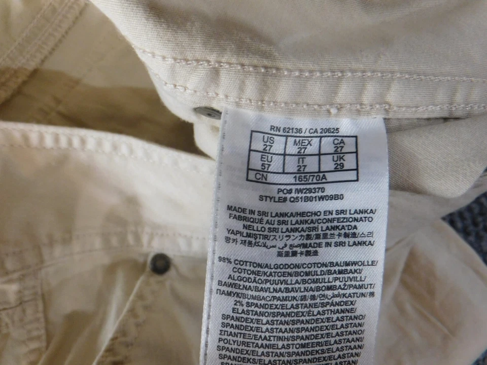 Guess Mujer Pantalones 27 Beige Jogger Carga Recto Foto 4 de 4