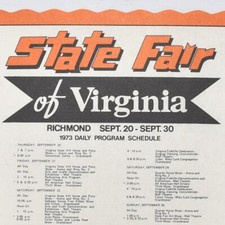 1973 Virginia State Fair Schedule Tommy Cash Jody Miller Danny Davis Faron Young
