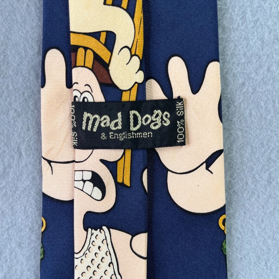 Corbata de seda Mad Dogs & Englishmen Shaun the Sheep para hombre Repp 1989 vintage.   B4 Foto 4 de 4