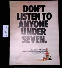 1969 OLD CHARTER Straight Bourbon 7 year old Smooth Bourbon Print Ad 46539